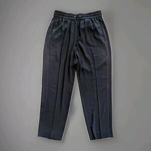 St. John Black Drawstring Wide Leg Pants Womens Size Medium
